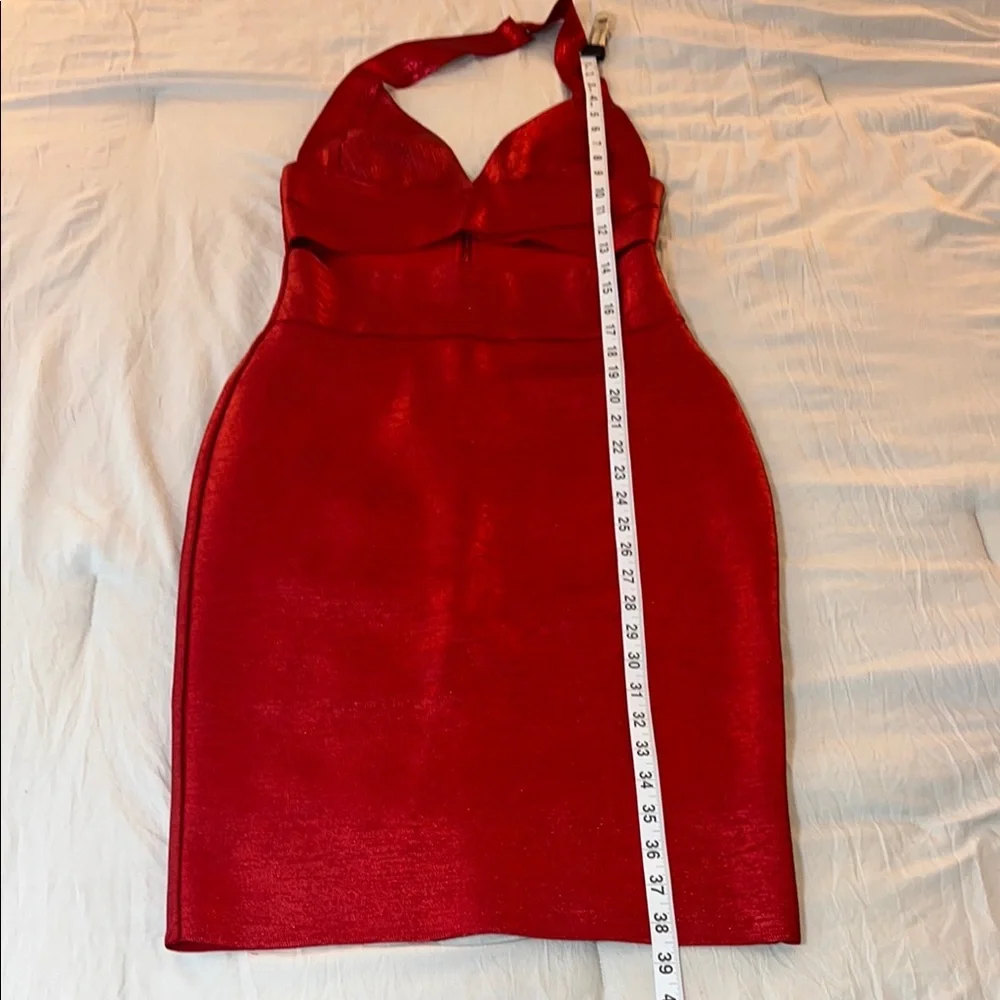 Fashion Nova Maya Bandage Midi Dress - Red - Picture 5 of 7